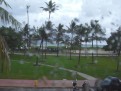 Blick aus dem Hotel auf Miami Beach an einem Regentag