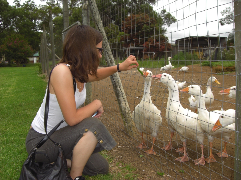 At the bird farm with Anne-Soleine