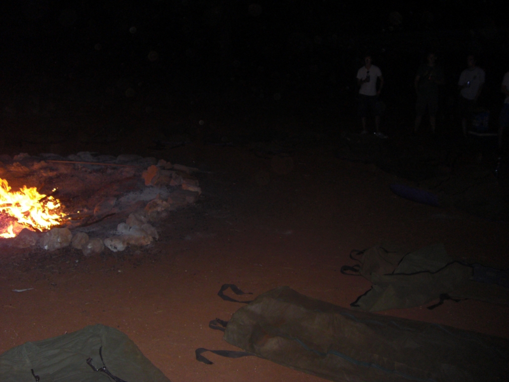 Swags around the campfire